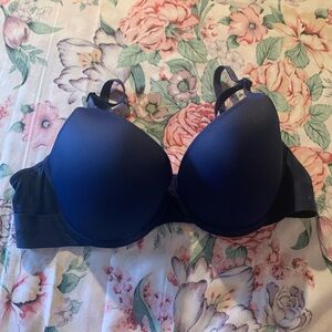 Victoria's Secret Deep Blue Adjustable Stripes Bra Size 36 B